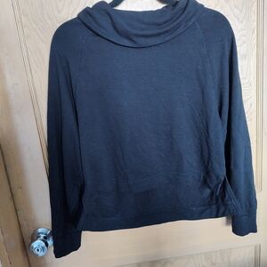 Old Navy Women's Black Cowl Neck Crop Top Long Sleeve Shirt